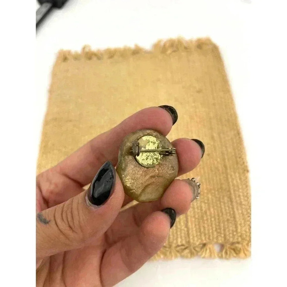 VTG Woman Abstract Pin Jewelry Handmade Gold Silver Lady Head Face Unique - Picture 7 of 7